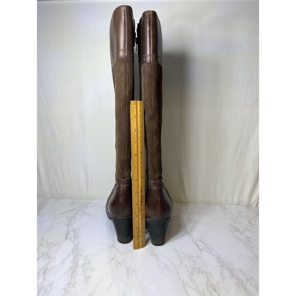 CLARKS DREAM REGAL Brown 37629 LONG BOOTS WOMENS 8.5M LEATHER ZIP SIDE SUEDE - Picture 6 of 10